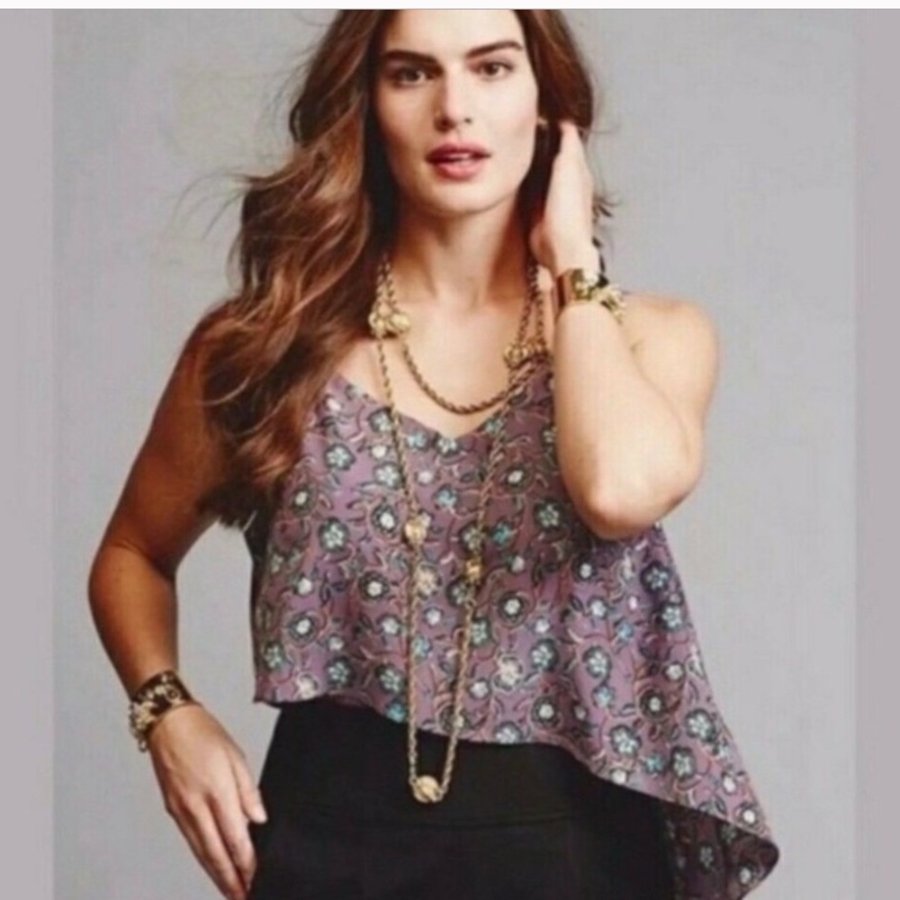 CAbi NWOT #3453 Scrollwork Camisole Multifloral Blouse Tank Top Medium